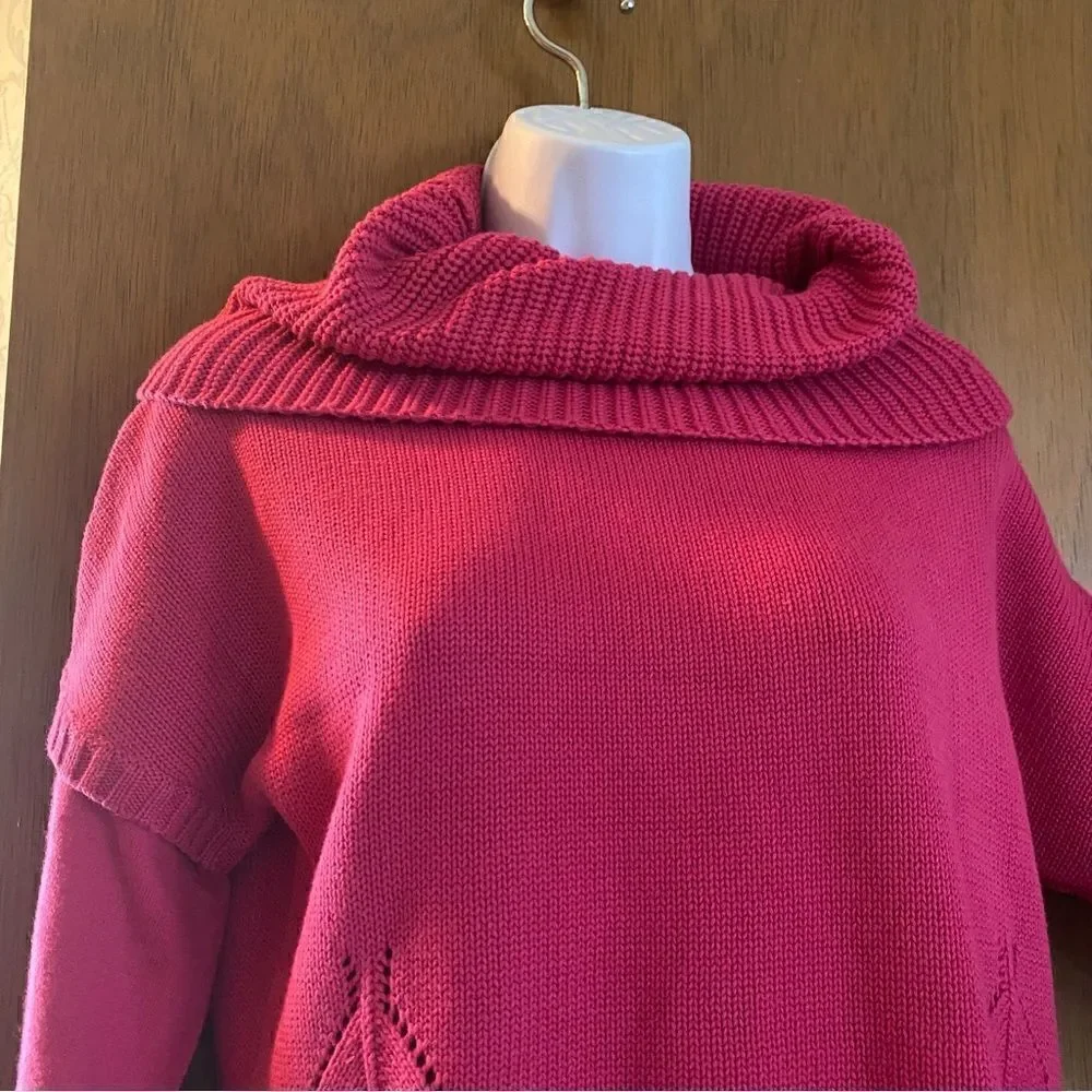 🍂Very comfy 💕 hot pink Harold’s brand cotton blend sweater sz L